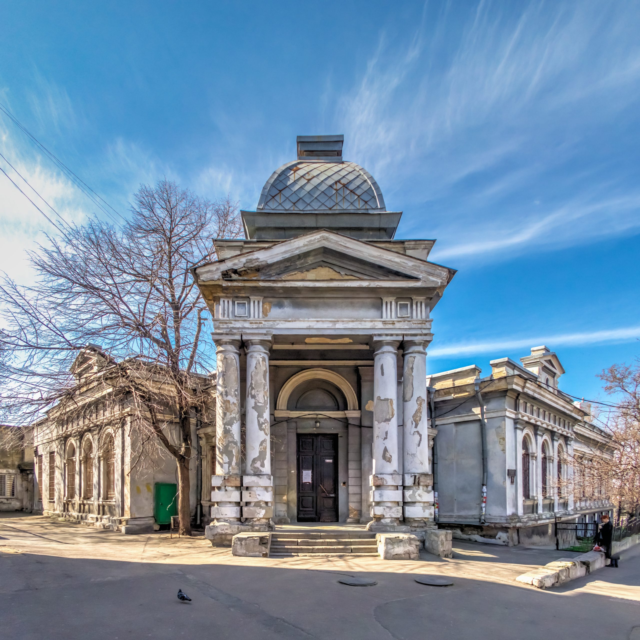 Odessa, Ukraine 03.09.2020. Educational buildings of the Medical University in Odessa, Ukraine, on a sunny spring day